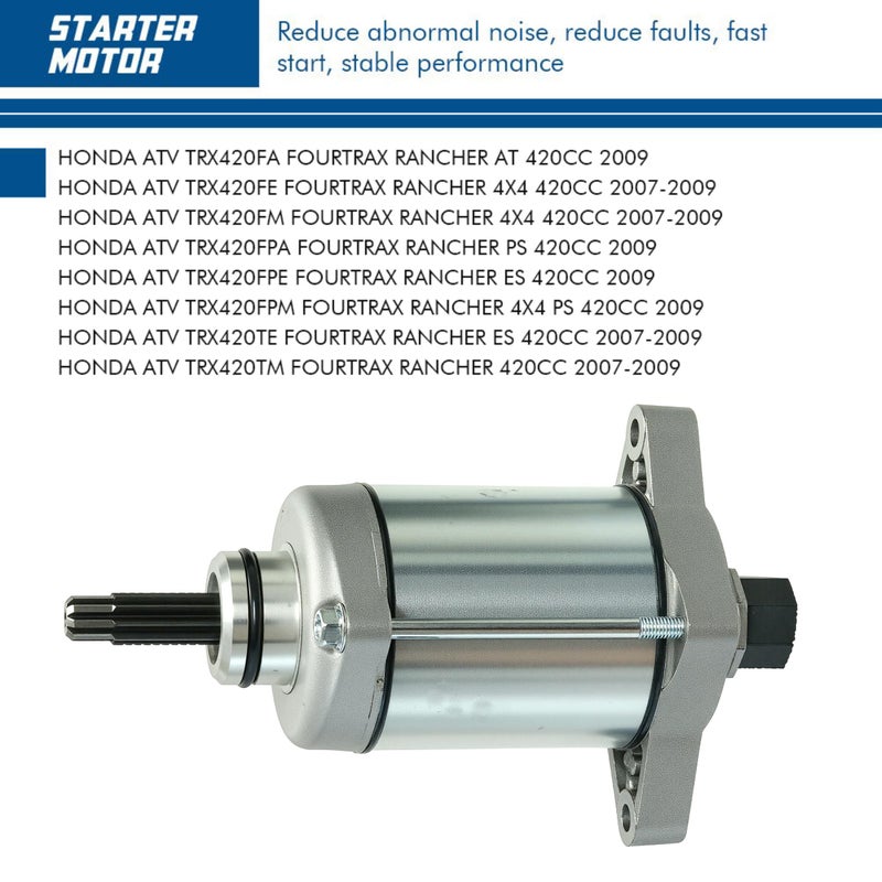 TOPSCOPE Starter Motor Replacement Compatible with 2007-2014 Honda Rancher 420 TRX420 TRX420FA TRX420FE TRX420FM with OE # 31200-HP5-601 31200HR0F01 - Image 3